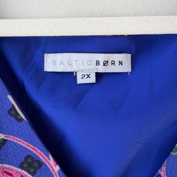 Baltic Born Plus Size 2X Biscayne Maxi Dress in Rayanne Indigo Print Ruffle Blue - Picture 5 of 11